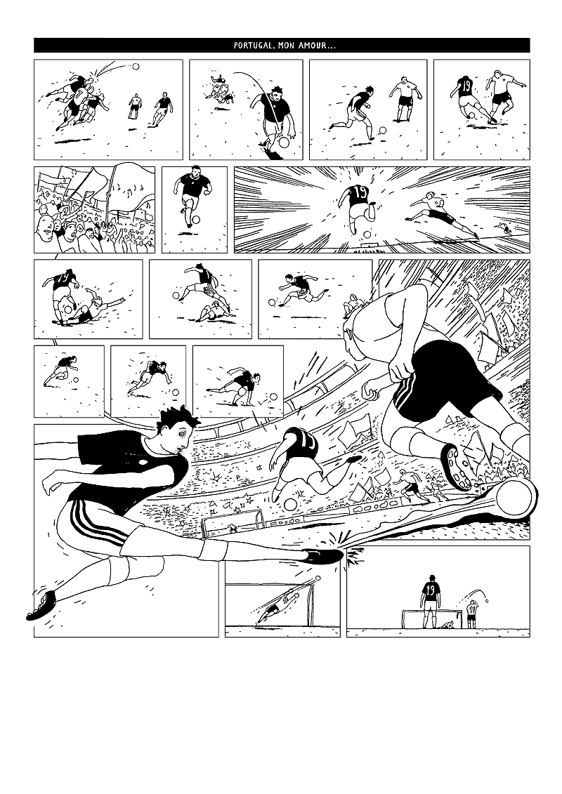 Fussball Vergrösserung, Comic, 1-seitig.